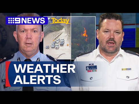 Flood threat for Queensland; Bushfire warnings for NSW and Victoria | 9 News Australia